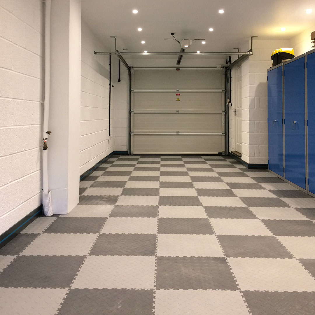 industrail tiles used in car garages