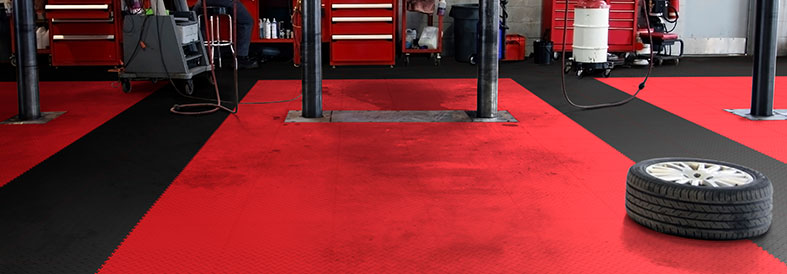 New PVC Red and Black Diamond Plate Car garage Workshop Tiles