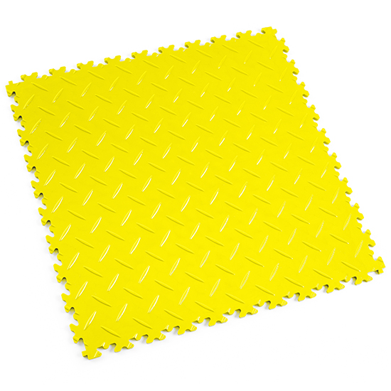 Motolock Yellow Diamond Plate Interlocking Tile