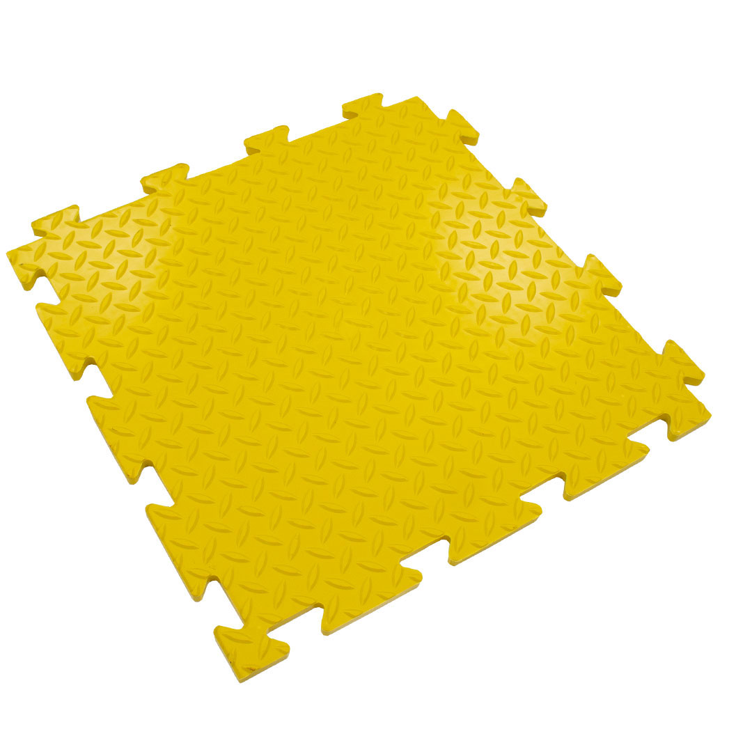 Motolock Yellow Diamond Plate MotoMat Interlocking Tile